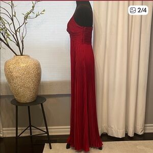 White House Black Market Red Pleated Maxi Dress